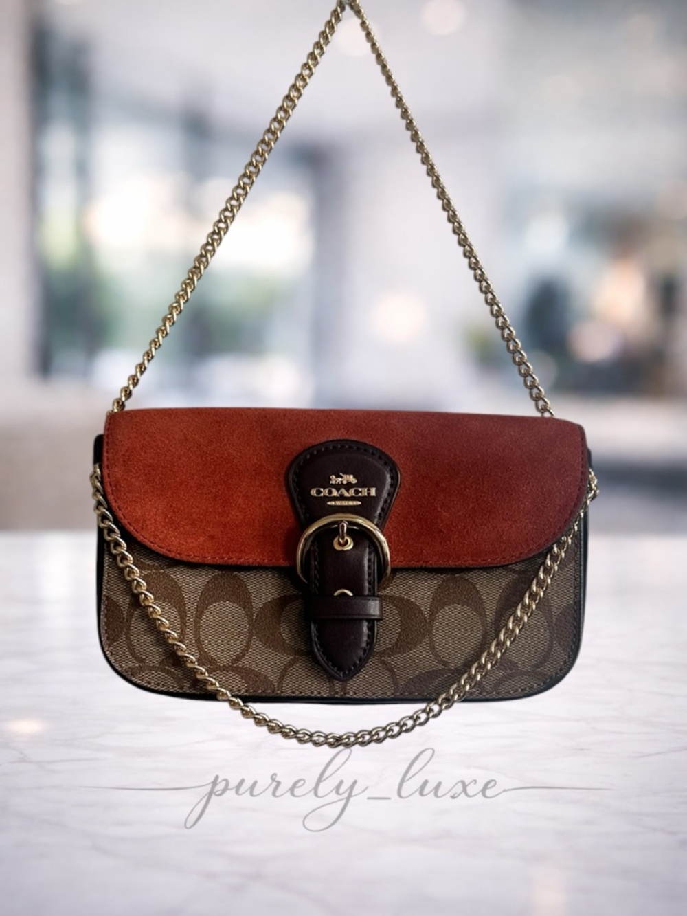 Coach Kleo crossbody & shoulder- Suede & Signature Canvas